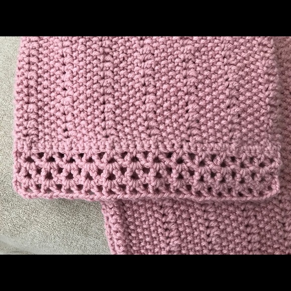 Handmade Pink Knit Scarf: Breast Cancer Awareness - Picture 2 of 3